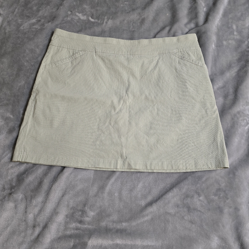 Mario Serrani Italy Comfort Stretch Skort Womens XL Green White With Pockets